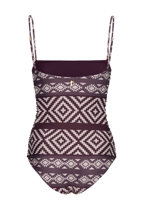 Las Balsas One Piece / Ethnic Motif - Purple